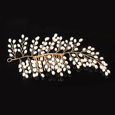 Fashion Pearl Flower Bandită Mireasă Nuntă Coroană Accesorii pentru păr Bandă de păr Tiara Cristal Cască Bijuterii pentru păr