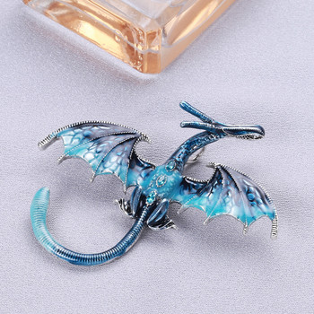 New Arrival Enamel Dragon Brooch Unisex Women and Men Pin Animal Μεγάλες Καρφίτσες 4 Χρώματα Διαθέσιμα Δώρο Κοσμήματα