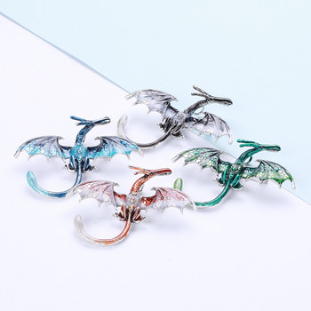 New Arrival Enamel Dragon Brooch Unisex Women and Men Pin Animal Μεγάλες Καρφίτσες 4 Χρώματα Διαθέσιμα Δώρο Κοσμήματα