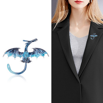 New Arrival Enamel Dragon Brooch Unisex Women and Men Pin Animal Μεγάλες Καρφίτσες 4 Χρώματα Διαθέσιμα Δώρο Κοσμήματα