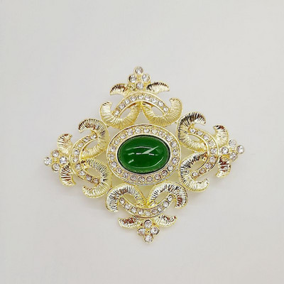 Halloween Vintage baroc placat cu aur cu strasuri de cristal imitație de perle Broșă cu sceptru de flori pentru femei cadou de bijuterii