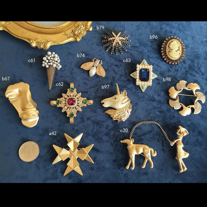 Halloween Vintage baroc placat cu aur cu strasuri de cristal imitație de perle Broșă cu sceptru de flori pentru femei cadou de bijuterii