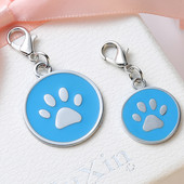 2db/tétel 2cm-es kerek kártya Lovely Animal Charms Kutya Mancs Kulcstartó Charm Nyaklánc Medálok Barkács karkötő Ajándék Barátnak