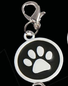 2db/tétel 2cm-es kerek kártya Lovely Animal Charms Kutya Mancs Kulcstartó Charm Nyaklánc Medálok Barkács karkötő Ajándék Barátnak