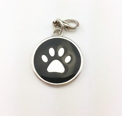 2db/tétel 2cm-es kerek kártya Lovely Animal Charms Kutya Mancs Kulcstartó Charm Nyaklánc Medálok Barkács karkötő Ajándék Barátnak