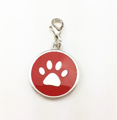 2db/tétel 2cm-es kerek kártya Lovely Animal Charms Kutya Mancs Kulcstartó Charm Nyaklánc Medálok Barkács karkötő Ajándék Barátnak