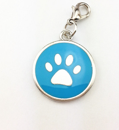 2db/tétel 2cm-es kerek kártya Lovely Animal Charms Kutya Mancs Kulcstartó Charm Nyaklánc Medálok Barkács karkötő Ajándék Barátnak