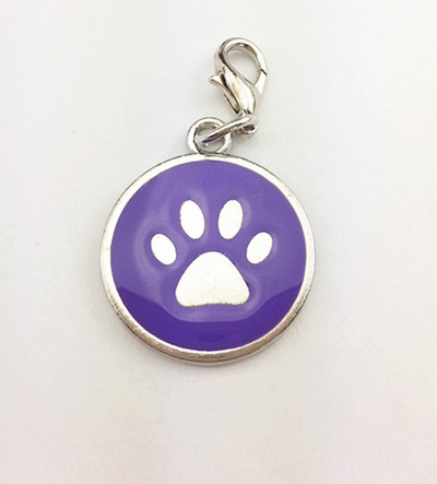 2db/tétel 2cm-es kerek kártya Lovely Animal Charms Kutya Mancs Kulcstartó Charm Nyaklánc Medálok Barkács karkötő Ajándék Barátnak