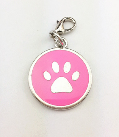 2db/tétel 2cm-es kerek kártya Lovely Animal Charms Kutya Mancs Kulcstartó Charm Nyaklánc Medálok Barkács karkötő Ajándék Barátnak