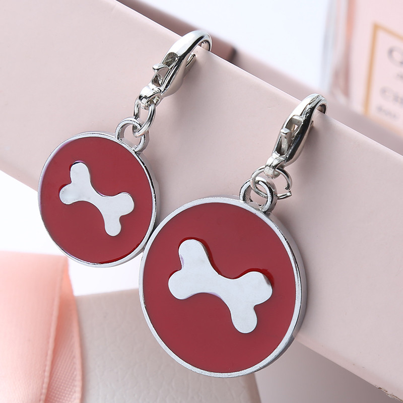 2db/tétel 2cm-es kerek kártya Lovely Animal Charms Kutya Mancs Kulcstartó Charm Nyaklánc Medálok Barkács karkötő Ajándék Barátnak