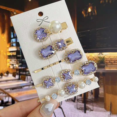 Agrafe de păr cu picătură de apă strălucitoare, cristale de lux, de lux, agrafe geometrice, agrafe, accesorii pentru păr