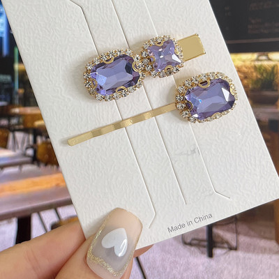 Agrafe de păr cu picătură de apă strălucitoare, cristale de lux, de lux, agrafe geometrice, agrafe, accesorii pentru păr