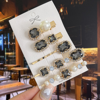 Agrafe de păr cu picătură de apă strălucitoare, cristale de lux, de lux, agrafe geometrice, agrafe, accesorii pentru păr