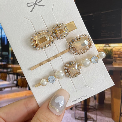 Agrafe de păr cu picătură de apă strălucitoare, cristale de lux, de lux, agrafe geometrice, agrafe, accesorii pentru păr