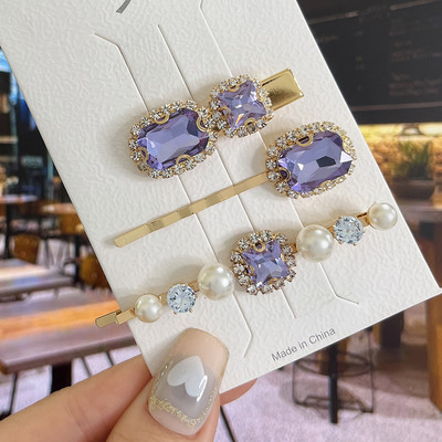 Agrafe de păr cu picătură de apă strălucitoare, cristale de lux, de lux, agrafe geometrice, agrafe, accesorii pentru păr