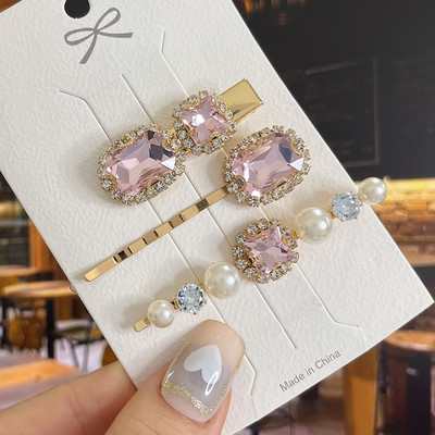 Agrafe de păr cu picătură de apă strălucitoare, cristale de lux, de lux, agrafe geometrice, agrafe, accesorii pentru păr