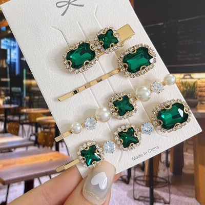 Agrafe de păr cu picătură de apă strălucitoare, cristale de lux, de lux, agrafe geometrice, agrafe, accesorii pentru păr