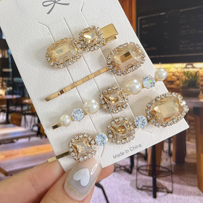 Agrafe de păr cu picătură de apă strălucitoare, cristale de lux, de lux, agrafe geometrice, agrafe, accesorii pentru păr