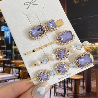 Agrafe de păr cu picătură de apă strălucitoare, cristale de lux, de lux, agrafe geometrice, agrafe, accesorii pentru păr