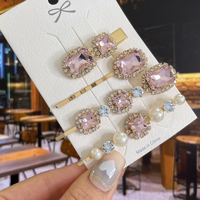 Agrafe de păr cu picătură de apă strălucitoare, cristale de lux, de lux, agrafe geometrice, agrafe, accesorii pentru păr