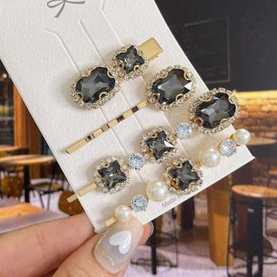 Agrafe de păr cu picătură de apă strălucitoare, cristale de lux, de lux, agrafe geometrice, agrafe, accesorii pentru păr