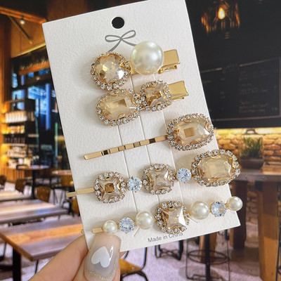 Agrafe de păr cu picătură de apă strălucitoare, cristale de lux, de lux, agrafe geometrice, agrafe, accesorii pentru păr