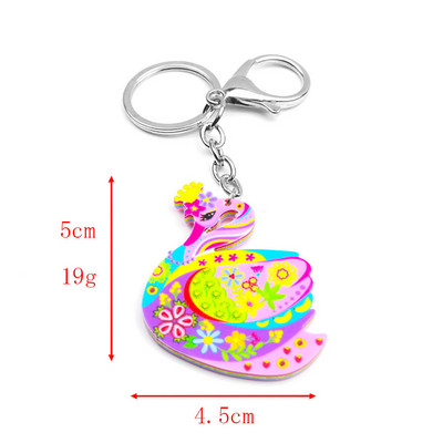 Akrilo gyvūnų papuošalai raktų pakabukas moterims mergaitei krepšys automobilio raktų rankinė taksas šuo katė pelėda sraigė skorpionas žavesio raktų pakabukas Dovana