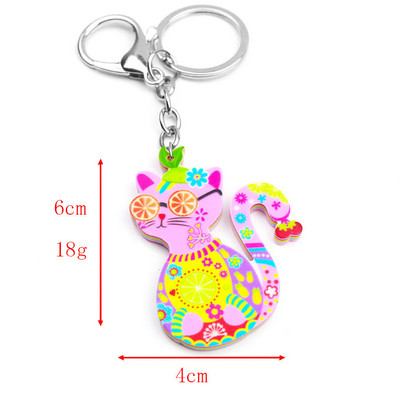 Akrilo gyvūnų papuošalai raktų pakabukas moterims mergaitei krepšys automobilio raktų rankinė taksas šuo katė pelėda sraigė skorpionas žavesio raktų pakabukas Dovana