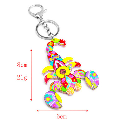 Akrilo gyvūnų papuošalai raktų pakabukas moterims mergaitei krepšys automobilio raktų rankinė taksas šuo katė pelėda sraigė skorpionas žavesio raktų pakabukas Dovana