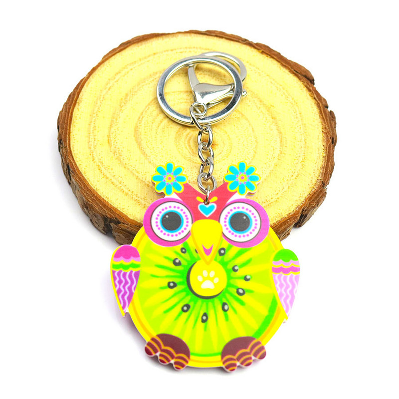 Akrilo gyvūnų papuošalai raktų pakabukas moterims mergaitei krepšys automobilio raktų rankinė taksas šuo katė pelėda sraigė skorpionas žavesio raktų pakabukas Dovana