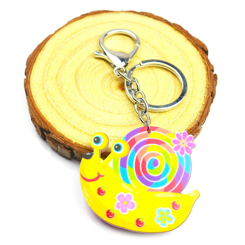 Akrilo gyvūnų papuošalai raktų pakabukas moterims mergaitei krepšys automobilio raktų rankinė taksas šuo katė pelėda sraigė skorpionas žavesio raktų pakabukas Dovana