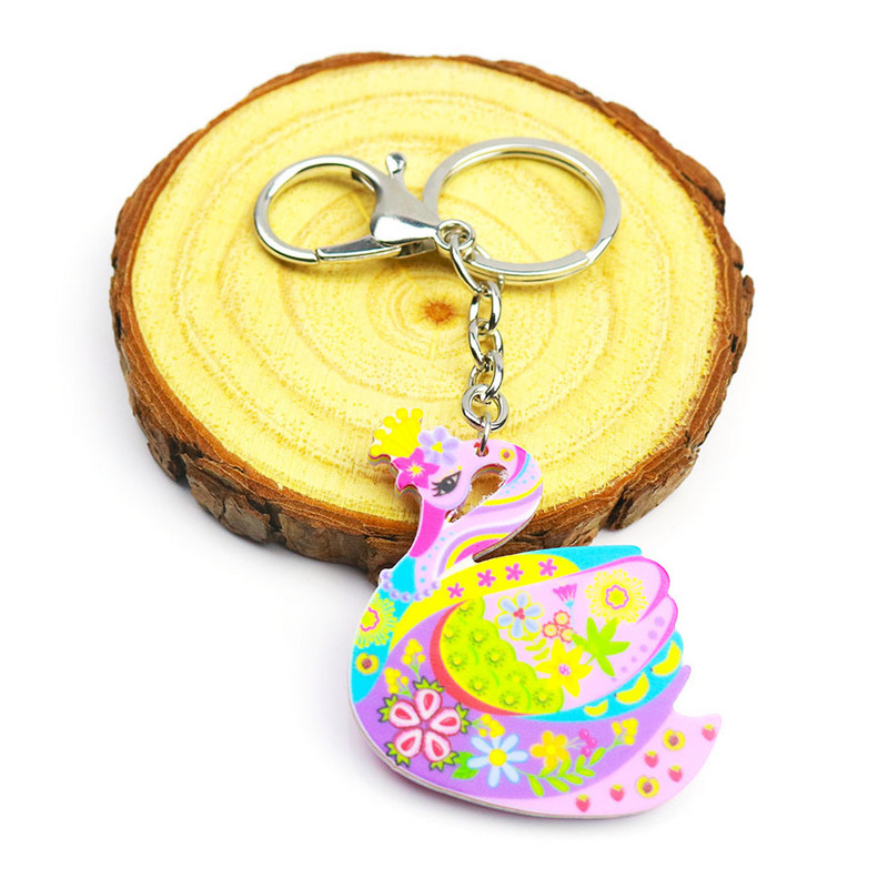 Akrilo gyvūnų papuošalai raktų pakabukas moterims mergaitei krepšys automobilio raktų rankinė taksas šuo katė pelėda sraigė skorpionas žavesio raktų pakabukas Dovana