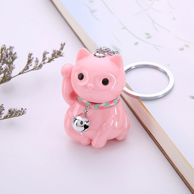 Mini acrilic Japonia Anime Lucky Cat Fortune Breloc Breloc Mașină pentru Femei Geanta Pendent Clopot Cadouri de Crăciun Anul Nou