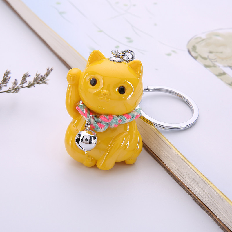 Mini acrilic Japonia Anime Lucky Cat Fortune Breloc Breloc Mașină pentru Femei Geanta Pendent Clopot Cadouri de Crăciun Anul Nou