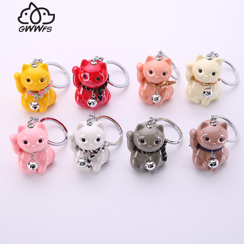 Mini acrilic Japonia Anime Lucky Cat Fortune Breloc Breloc Mașină pentru Femei Geanta Pendent Clopot Cadouri de Crăciun Anul Nou