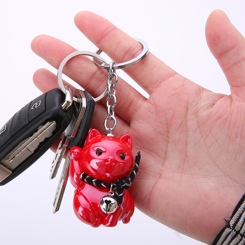 Mini acrilic Japonia Anime Lucky Cat Fortune Breloc Breloc Mașină pentru Femei Geanta Pendent Clopot Cadouri de Crăciun Anul Nou