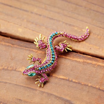 Αστεία Lizard Rhinestone Καρφίτσα Καρφίτσα Γυναικεία Geckos Party Dorcus Pin και καρφίτσα Ρούχα Κοσμήματα Vintage Metal Brosch