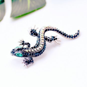 Αστεία Lizard Rhinestone Καρφίτσα Καρφίτσα Γυναικεία Geckos Party Dorcus Pin και καρφίτσα Ρούχα Κοσμήματα Vintage Metal Brosch