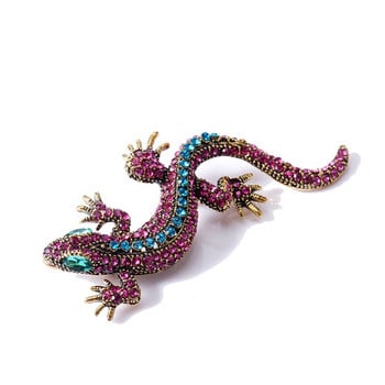 Αστεία Lizard Rhinestone Καρφίτσα Καρφίτσα Γυναικεία Geckos Party Dorcus Pin και καρφίτσα Ρούχα Κοσμήματα Vintage Metal Brosch