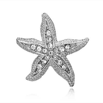 Broșe cu strasuri de culoare argintie pentru femei, stea de mare, șopârlă, arici, bufniță, broșă, bijuterii, animale, cadou pentru copii, prieteni