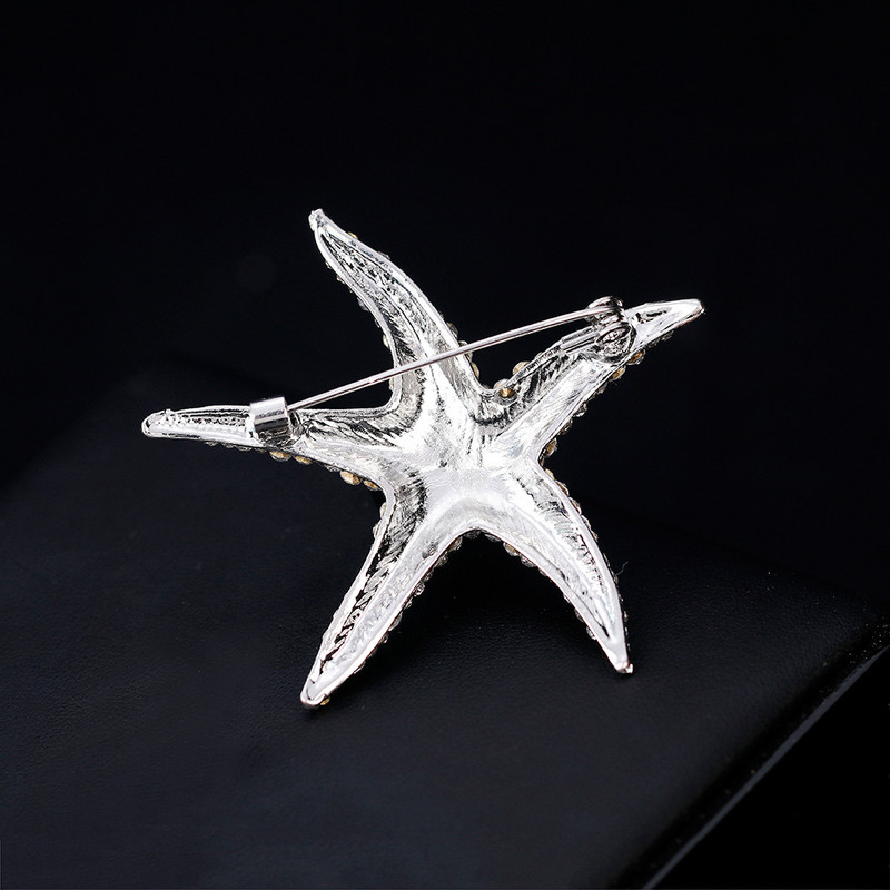 Ace pentru broșă stea de mare cu strass complet din metal pentru femeie, creativ, corsaj, pentru animale, broșe, accesorii pentru bijuterii