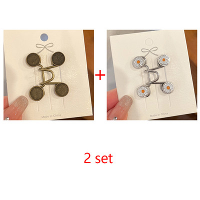 Femei fustă pantaloni blugi clemă ajustabilă pentru talie ace metalice accesorii pentru îmbrăcăminte cusut set de broșe pentru femei strânge broșe în talie