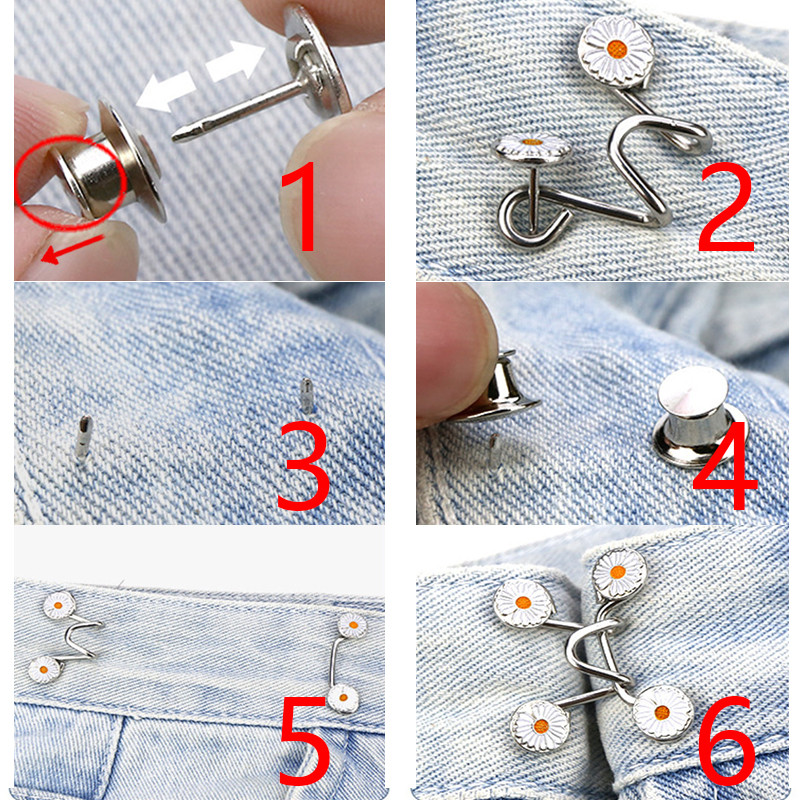 Femei fustă pantaloni blugi clemă ajustabilă pentru talie ace metalice accesorii pentru îmbrăcăminte cusut set de broșe pentru femei strânge broșe în talie