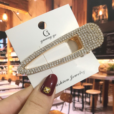 Agrafă de păr de lux cu cristal complet pentru femei 2022 agrafe de păr pătrate coreene Barrete de păr geometrice Accesorii de păr pentru fete Grip de păr