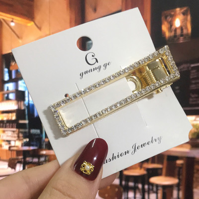 Agrafă de păr de lux cu cristal complet pentru femei 2022 agrafe de păr pătrate coreene Barrete de păr geometrice Accesorii de păr pentru fete Grip de păr