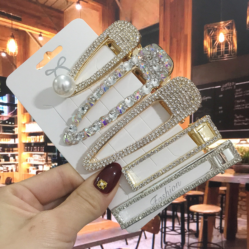 Agrafă de păr de lux cu cristal complet pentru femei 2022 agrafe de păr pătrate coreene Barrete de păr geometrice Accesorii de păr pentru fete Grip de păr