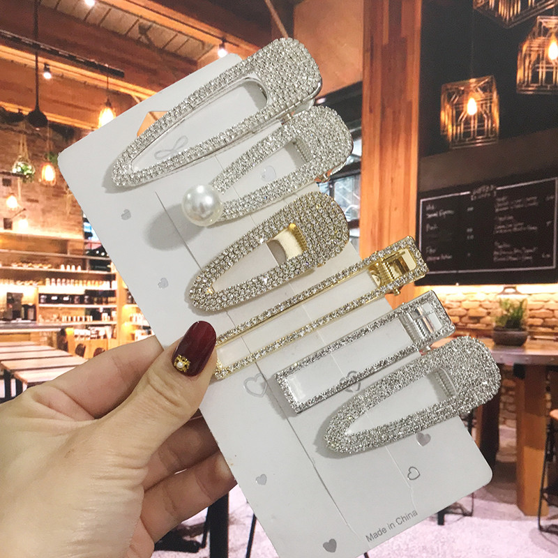 Agrafă de păr de lux cu cristal complet pentru femei 2022 agrafe de păr pătrate coreene Barrete de păr geometrice Accesorii de păr pentru fete Grip de păr