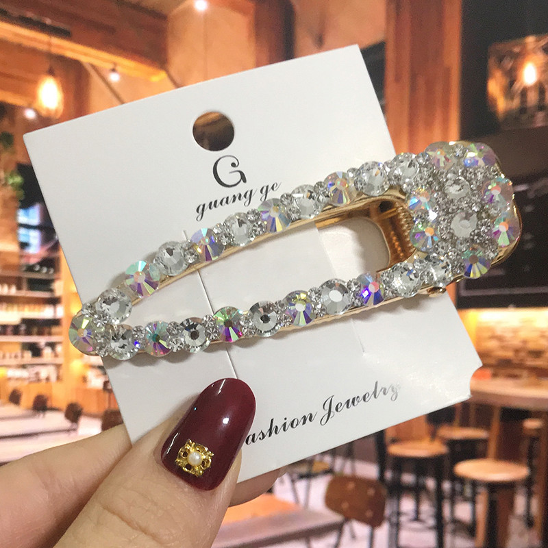 Agrafă de păr de lux cu cristal complet pentru femei 2022 agrafe de păr pătrate coreene Barrete de păr geometrice Accesorii de păr pentru fete Grip de păr