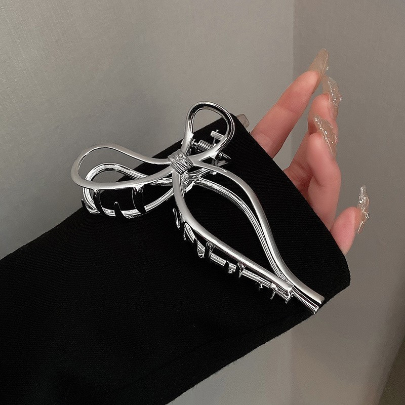 Gheare de păr cu fundă metalică simplă pentru femei, fete, vintage, mari, pentru crab, accesorii pentru păr, accesorii pentru păr