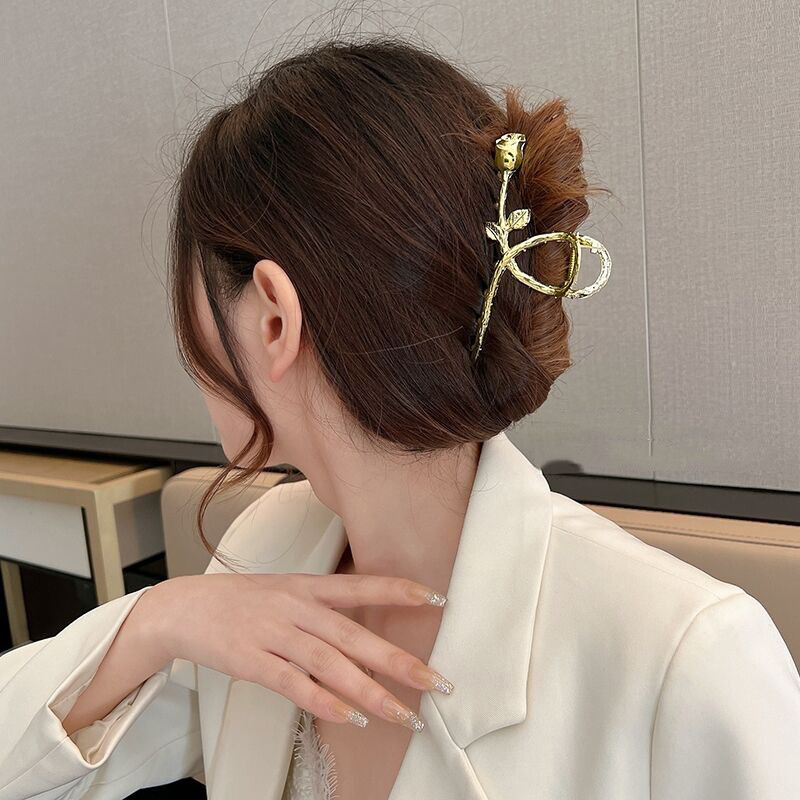 Gheare de păr cu fundă metalică simplă pentru femei, fete, vintage, mari, pentru crab, accesorii pentru păr, accesorii pentru păr